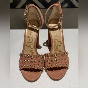 Sam Edelman Gold Studded Pink Heels
